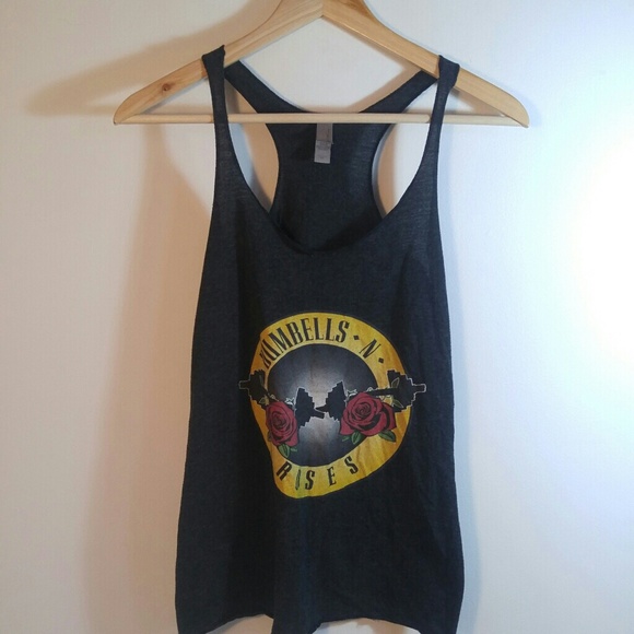 Vintage Tops - Vintage 80's Women's Tank Roses Dumbell M